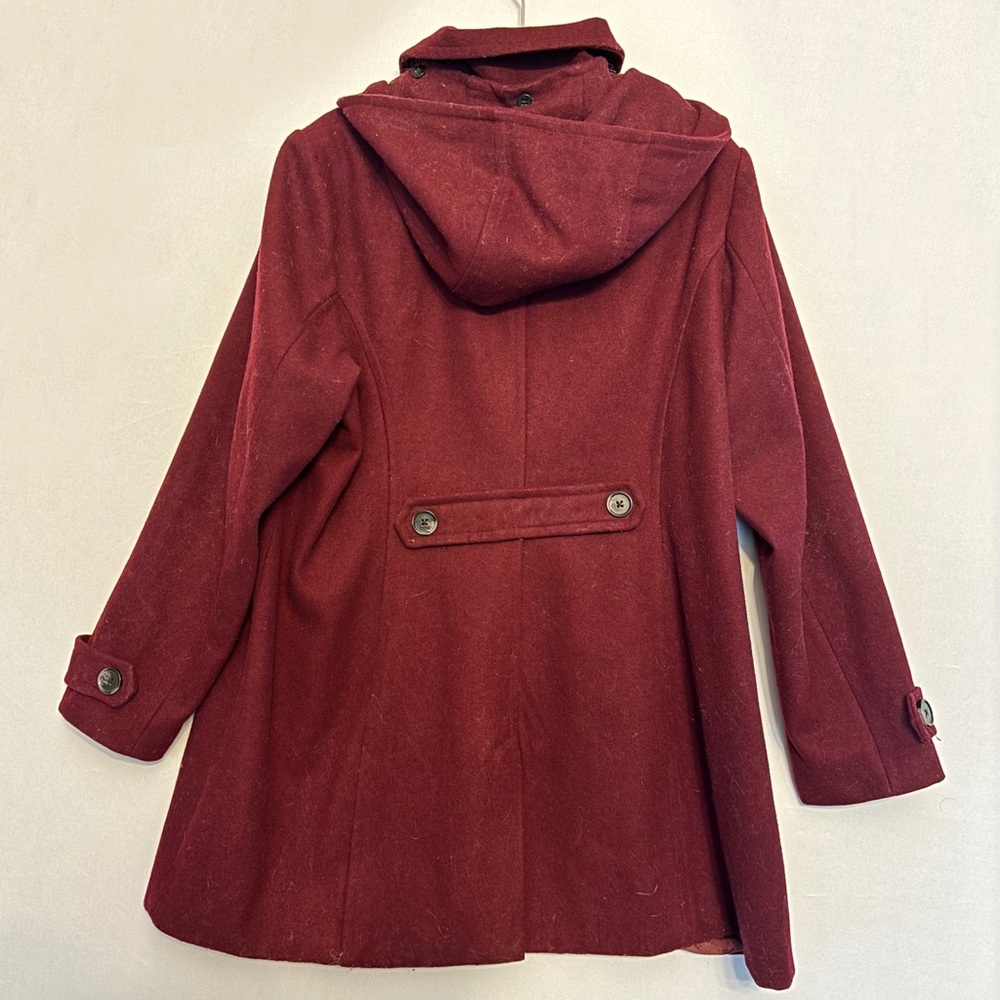 St. John's Bay Burgundy Pea Coat - Picture 2 of 7
